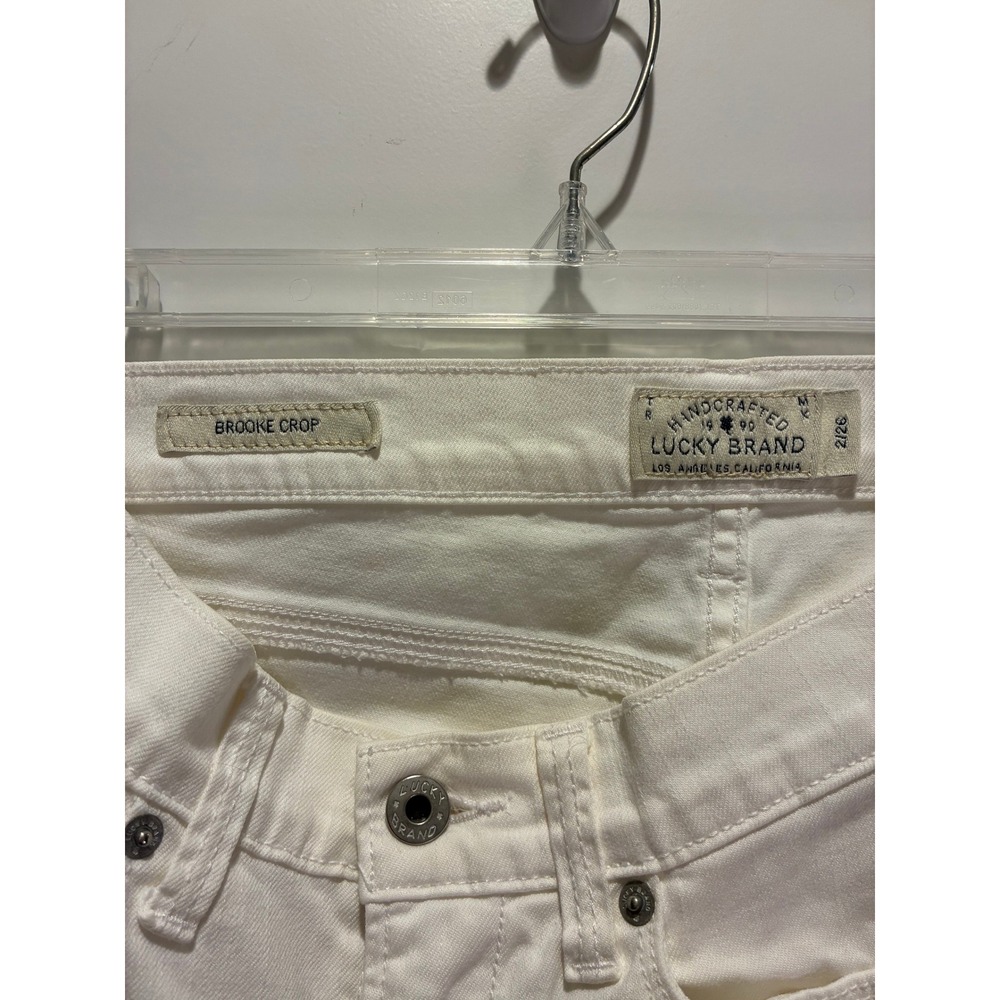 Women's Lucky Brand White Jeans, Brooke Crop 2/26 - Picture 5 of 5